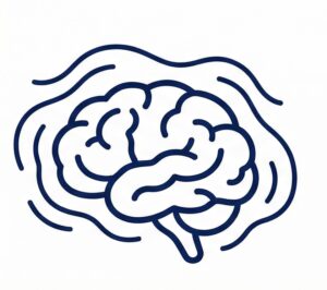 Símbolo de un cerebro vibrando